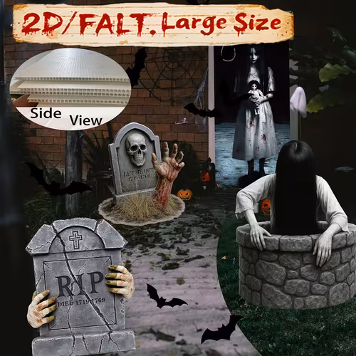 Tombstone Lawn Decor 3pcs with Stakes