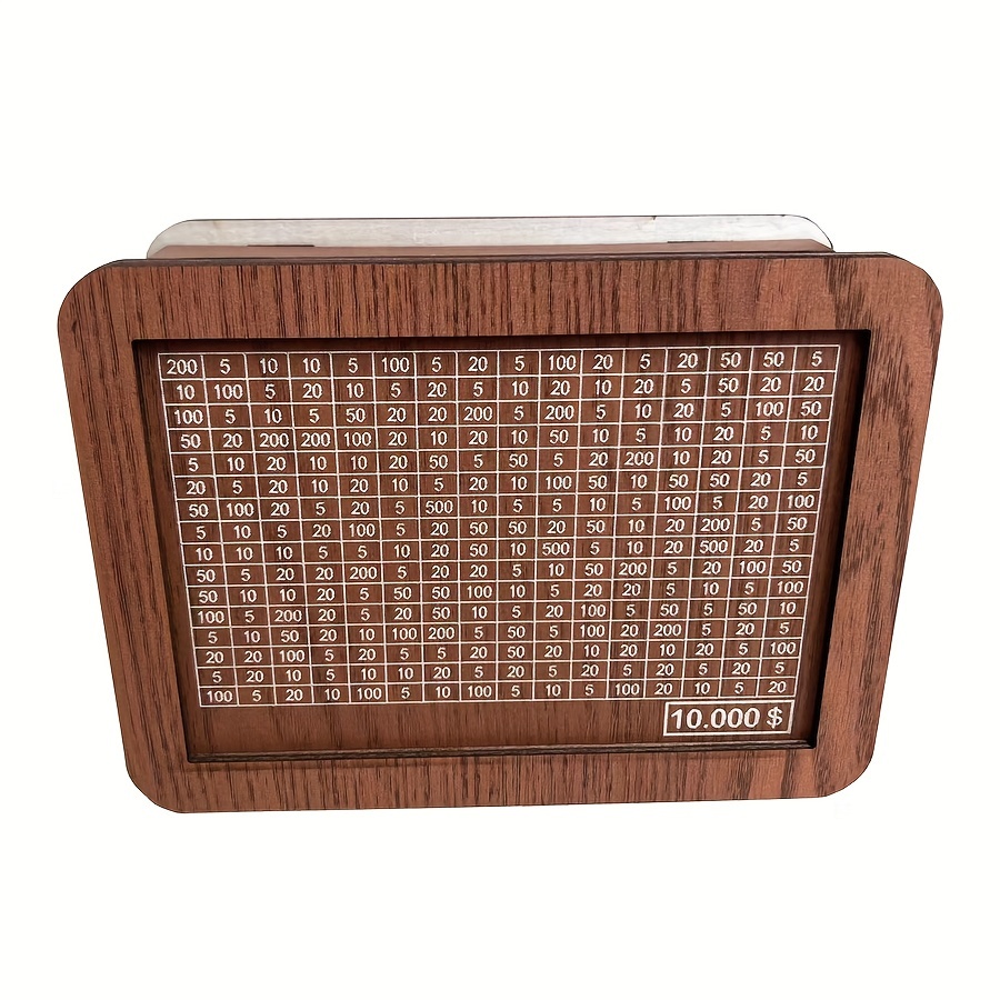 TEMU [customer Favorite] Compact Wooden Penny Bank With Counter - Light Brown, Plan Money Box For Daily Use