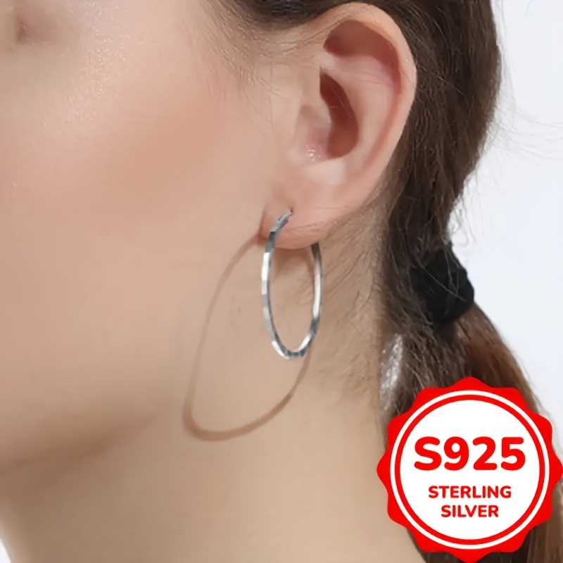925 Silver Hoop Earrings for Women with Packaging - Perfect Gift