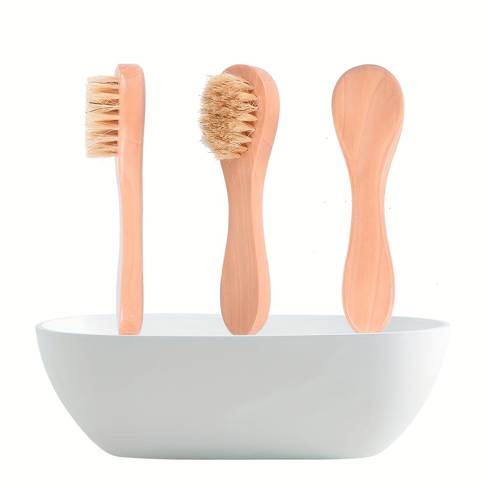 

Wooden Facial Cleansing Brush, Soft Bristles For Deep Cleaning And Gentle Exfoliation, Massage Care Skin Brush Tool