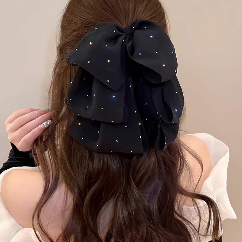 TEMU Pince à Cheveux Cheveux Longs Tendance Haut de Gamme Nœud Papillon Streamer Nouvelle Pince Polyvalente Polyvalente Arrière de Montre le Volume