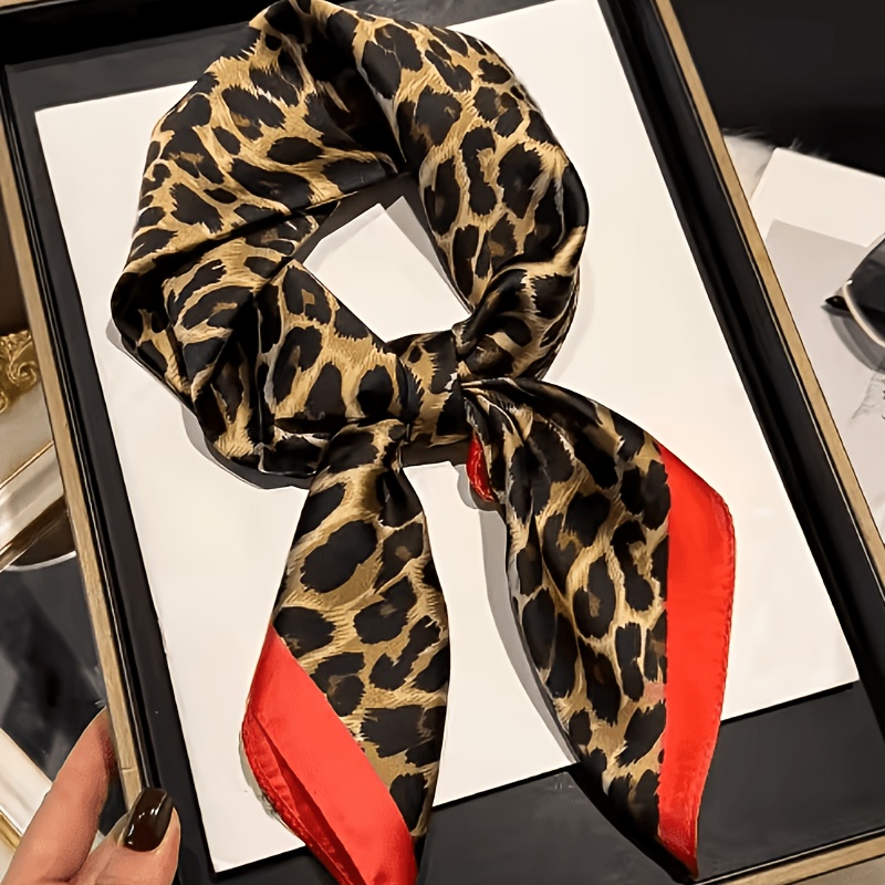 TEMU 2026 New Women's Leopard Scarf, Smooth And Soft Texture, Multi-functional Use As Headscarf, Scarf, Or Shawl, Suitable For
