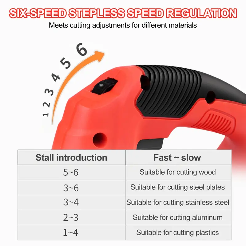 electric jig saw 800w jig saw 6 speed adjustable multifunctional electric woodworking power tool 45 cutting multifunctional jig saw woodworking variable speed red details 1