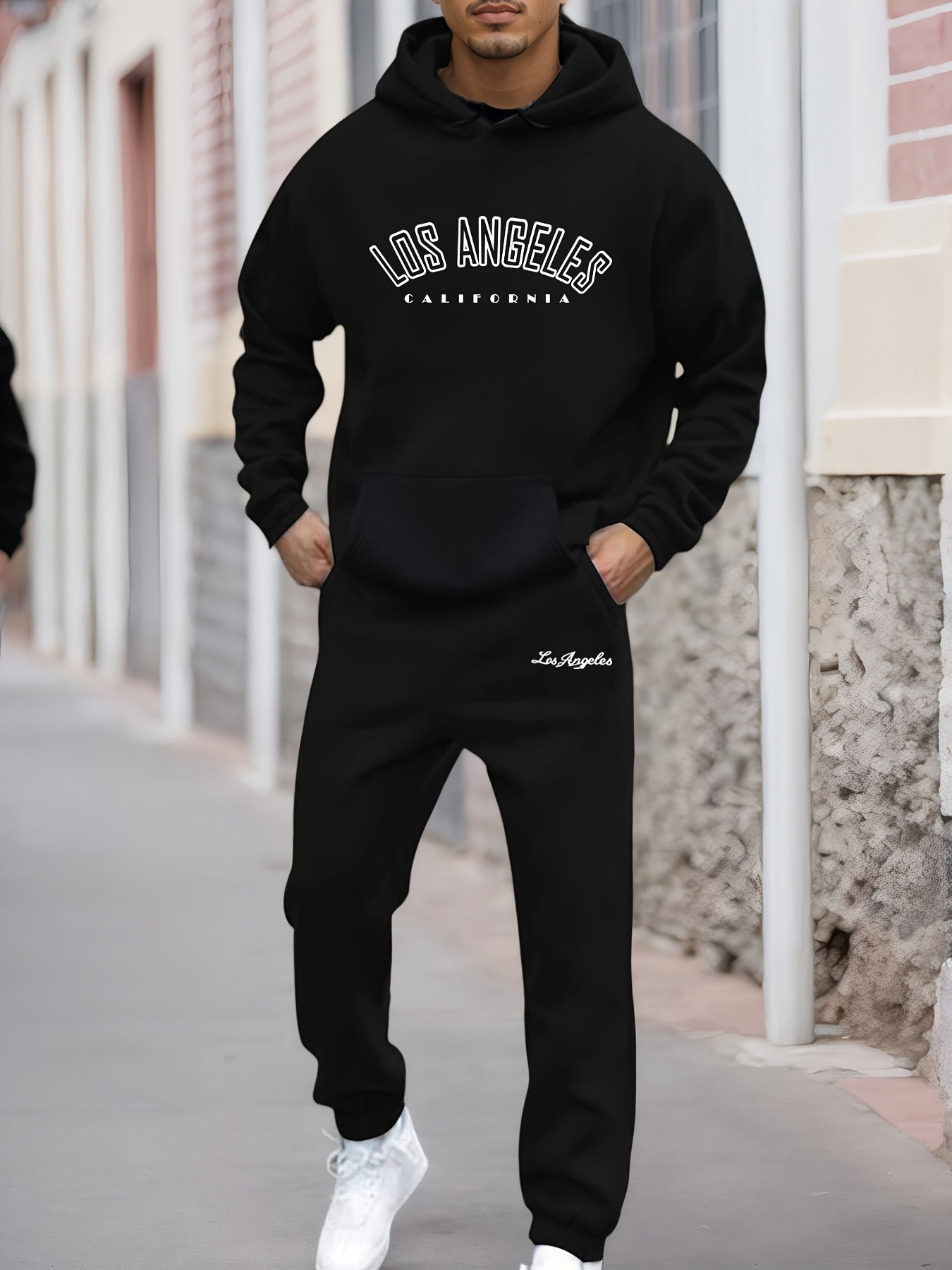 conjunto sudadera capucha pantalones jogger hombre estampado