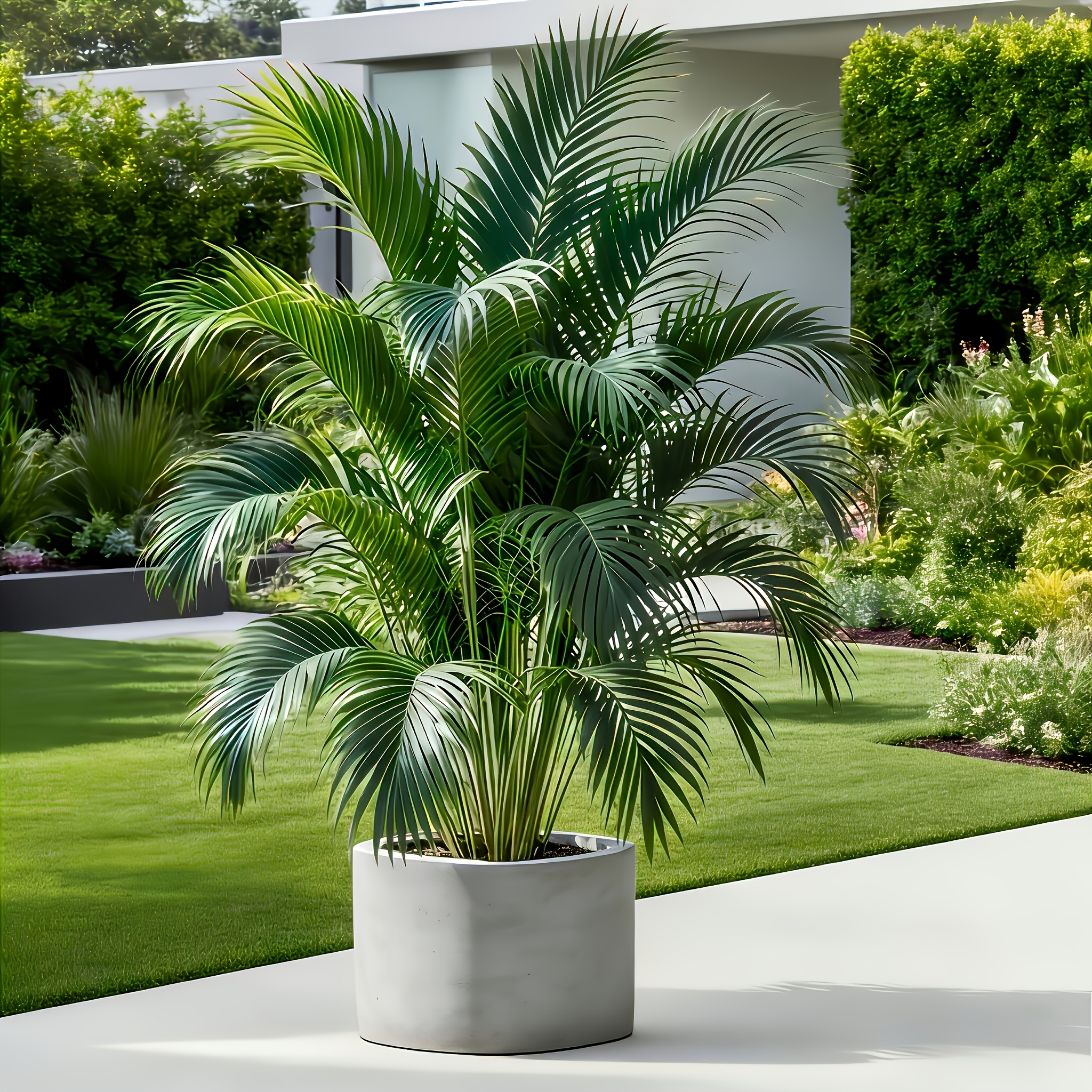 1 Palmier Artificiel 128 cm/50,3 pouces X 1 - Verdure Artificielle d'Extérieur, avec Feuillage Large et Dense, sans Entretien, Arbre Décoratif Esthétique, Convient pour la Décoration Intérieure/Arrangements Extérieurs, pour les Cours, Jardins, Mariages, Hôtels et Décorations de Magasins, ainsi que