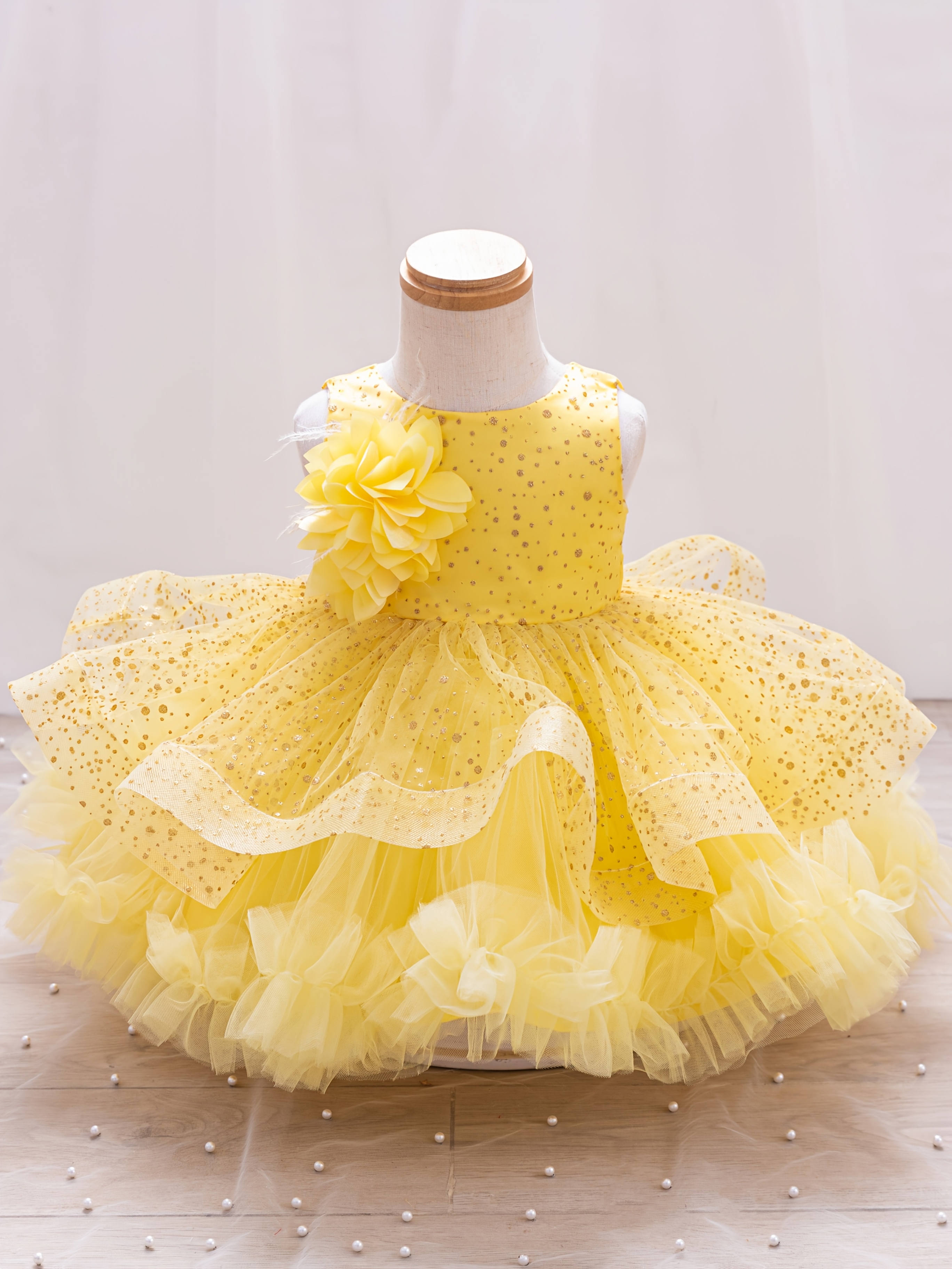 websites for birthday dresses Mango Yellow Birthday Dress for Baby Girls main image 0
