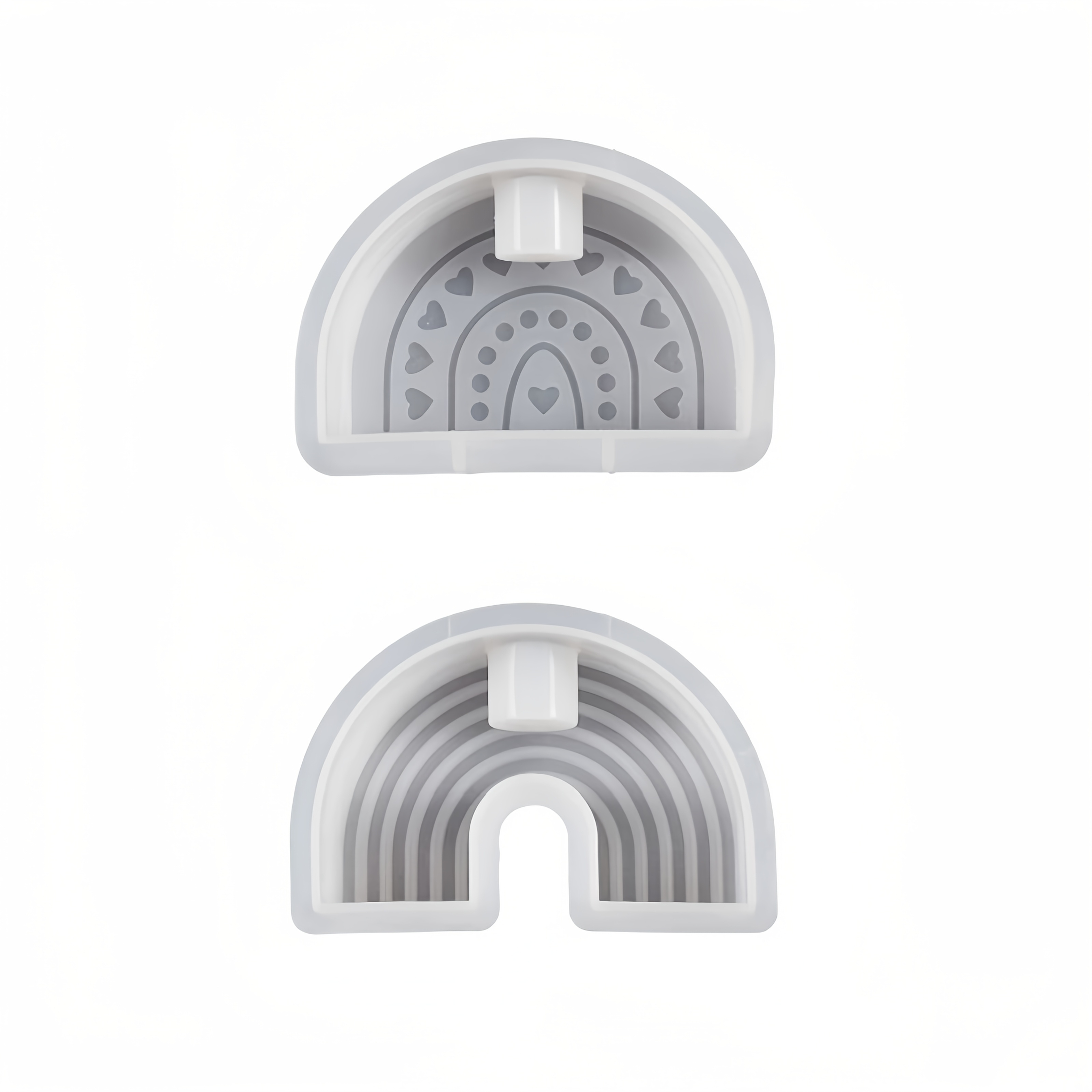 2pcs Heart Rainbow Candle Holder Silicone Mold Set, Arch-shaped Candle Holder Molds For Plaster And Wax Decorations, Home Décor