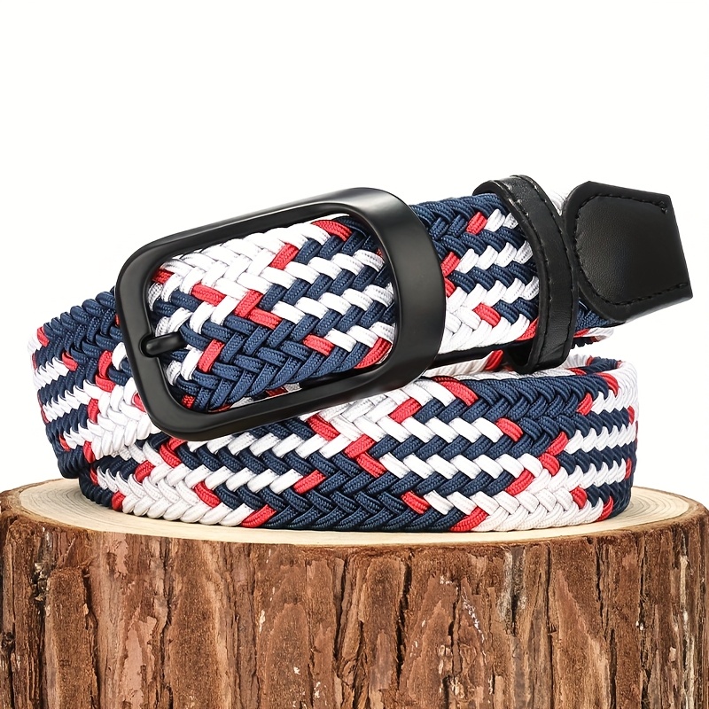 Alloy Buckle Elastic Belt Unisex Stretch Waistband