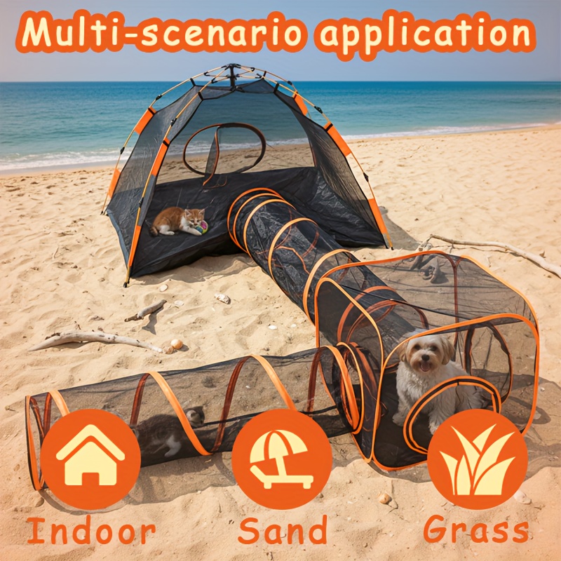 Modular Cat Playpen & Activity Tunnel Tent for Indoor/Outdoor Use
