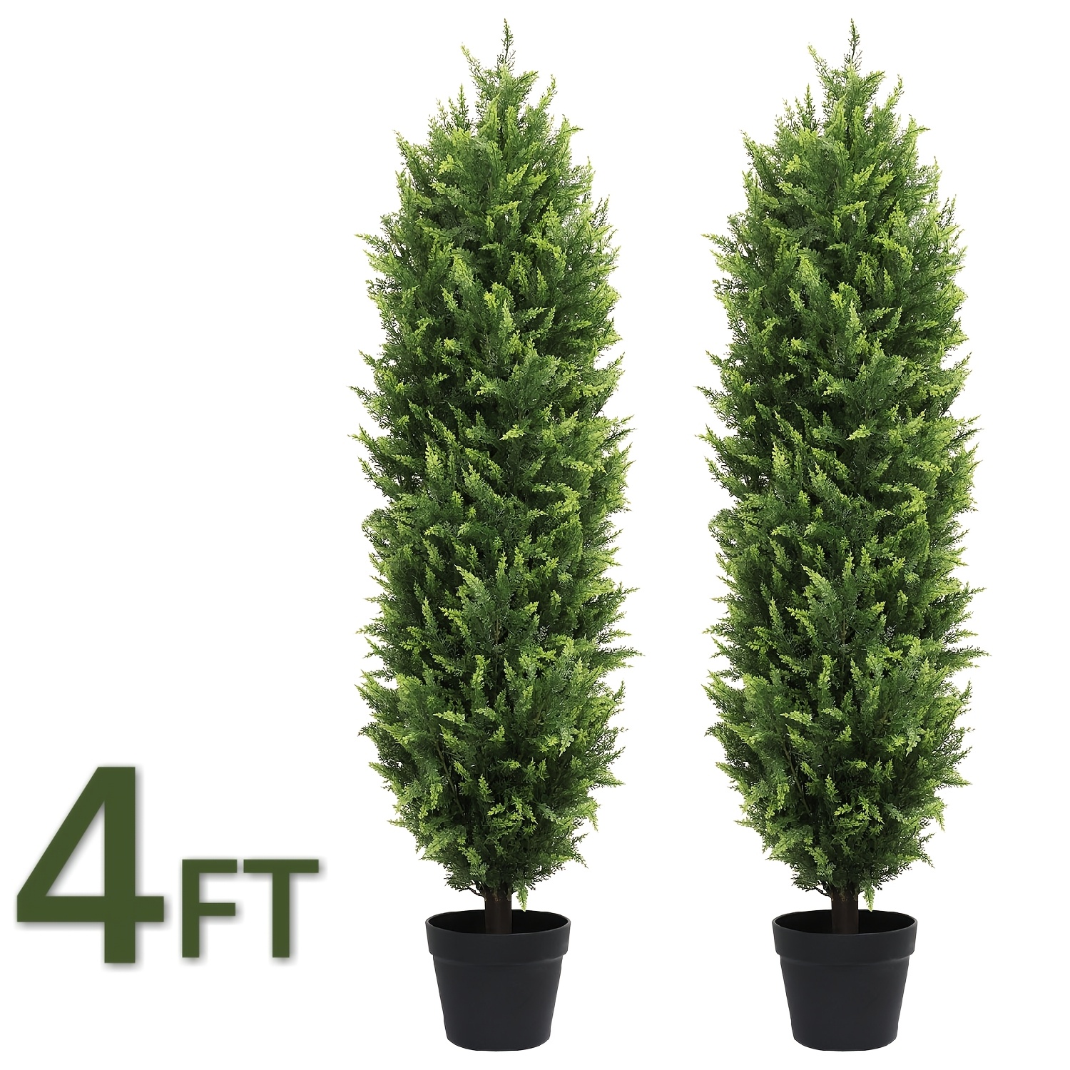 TEMU 2-pack Artificial Pine Tree, Faux Greenery Shaped Tree, Artificial Christmas Tree, Suitable For Indoor/outdoor, Courtyard, Front Door