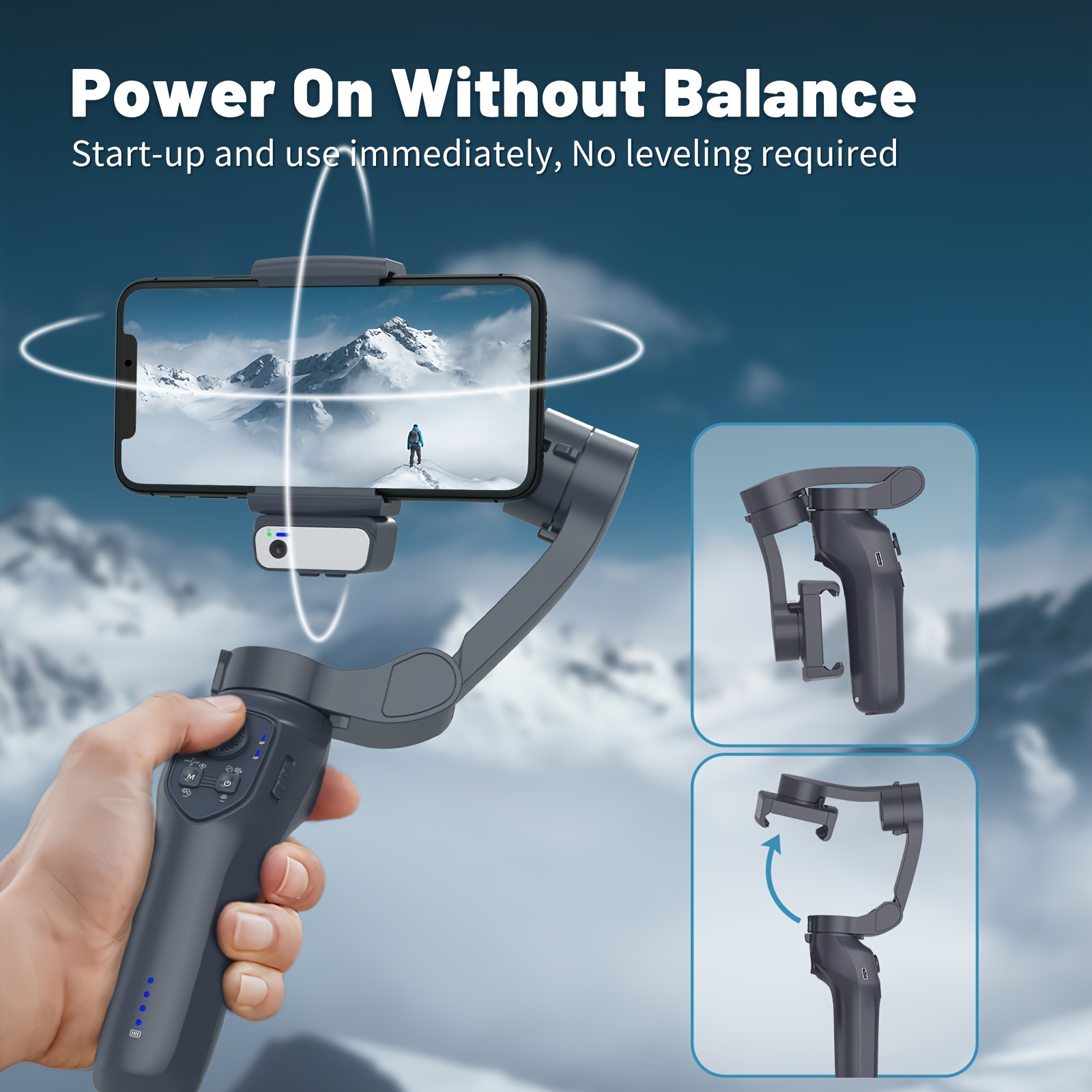 l7 3 axis gimbal stabilizer portable foldable gesture - Temu