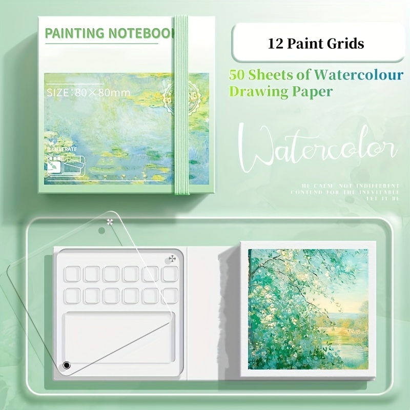 TEMU 50 Sheets Of Watercolor Paper, 8/12 Grid - For Painting Enthusiasts!