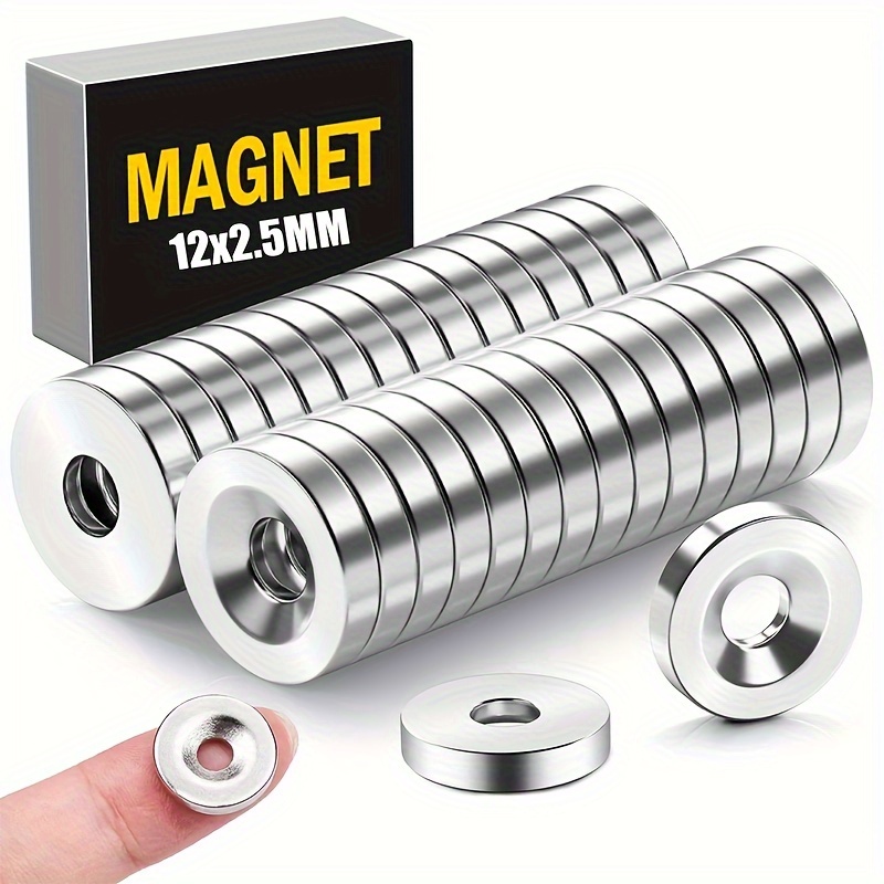 

10/20pcs, Small Round Neodymium Magnets With Hole, Durable Mini Rare Earth Magnets For Tool Room, Office, Neodymium Magnets With Holes, Home Items