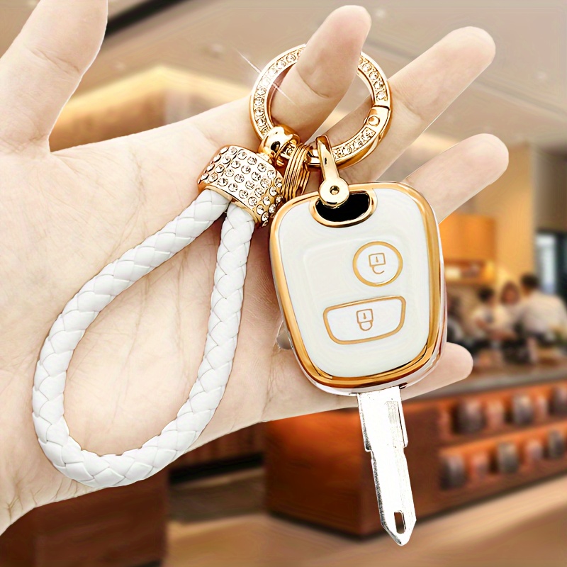 étui clé voiture porte clés strass support clé peugeot logo Temu