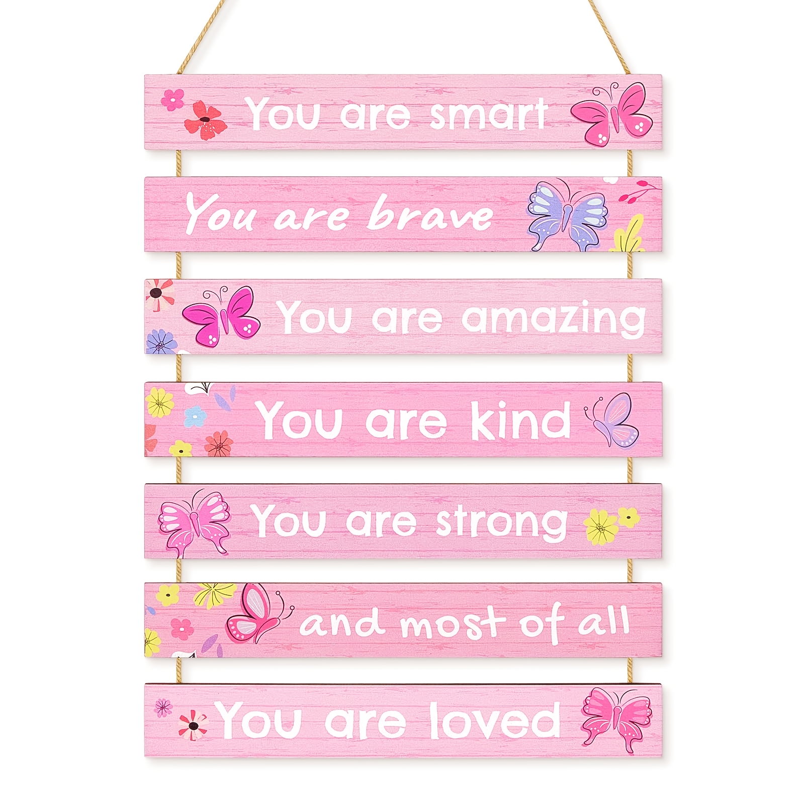 TEMU A Set Of 7 Bright And Wall Art Pieces, Suitable For Decorating Spaces, Playrooms, Or Bedrooms, Featuring Pink Butterflies