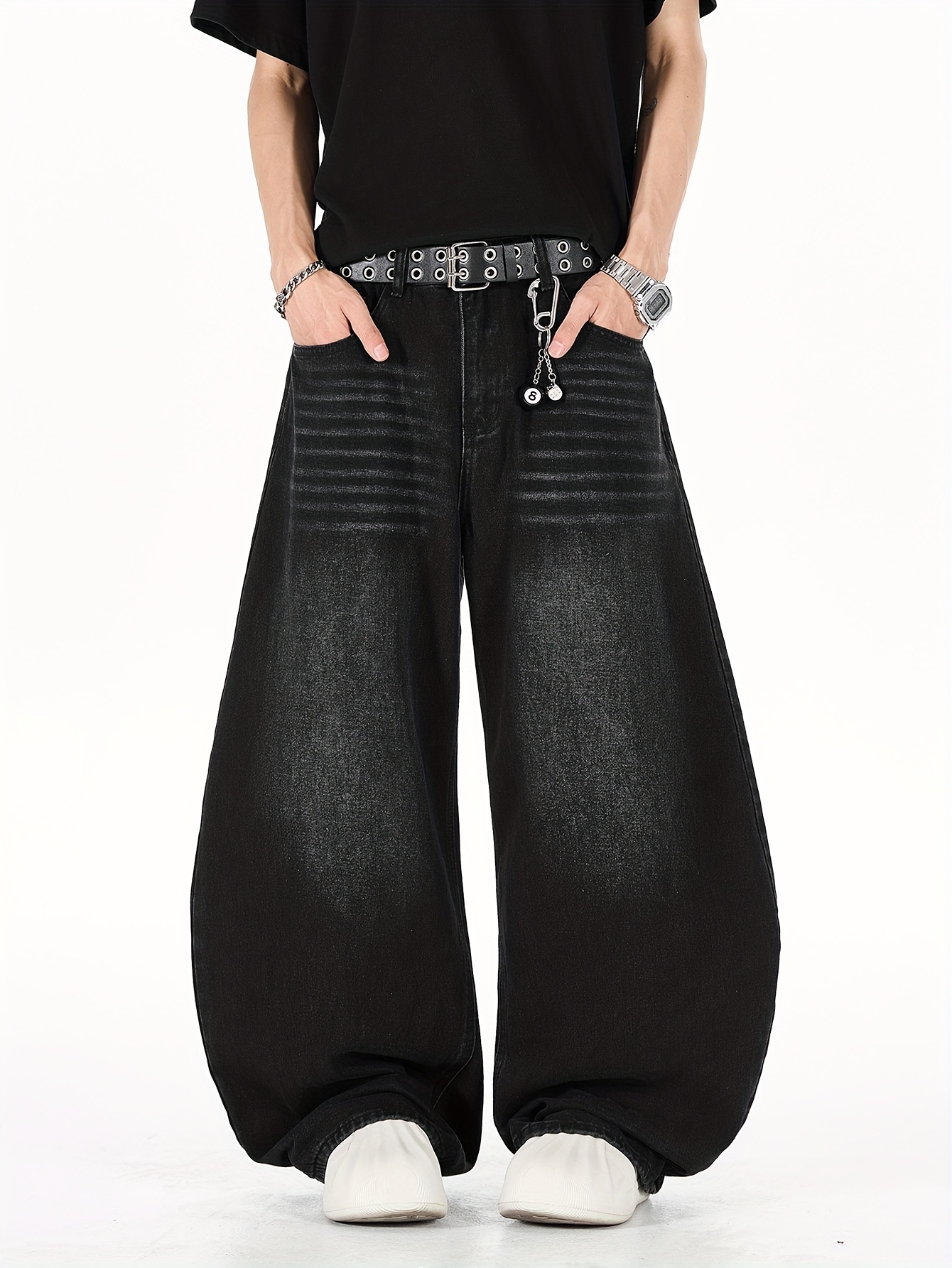 non stretch jeans loose fit wide leg pants Temu Mauritius