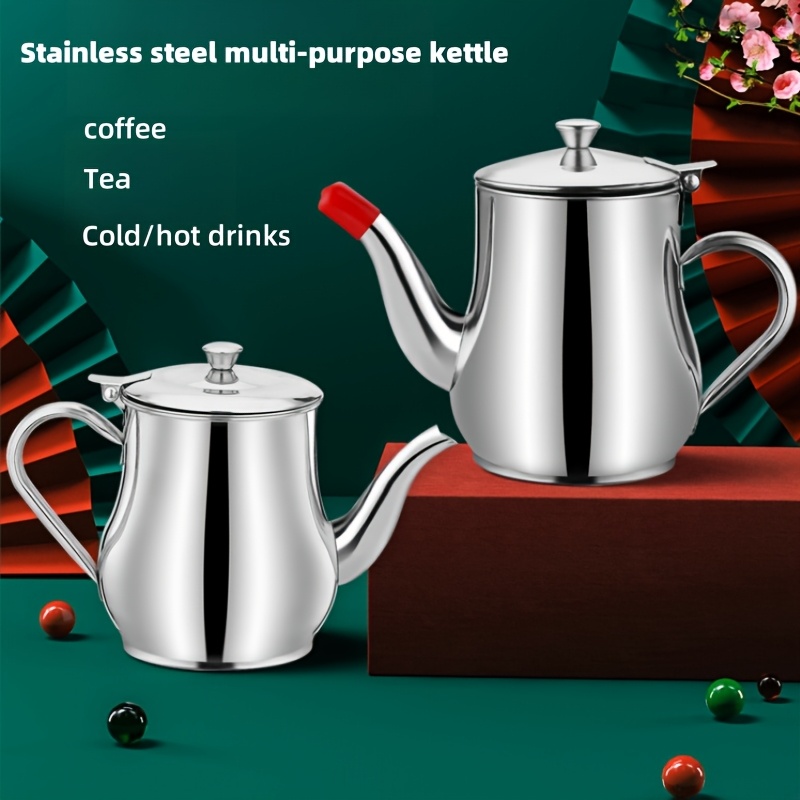 

A Stainless Steel Kettle, Teapot, , Ounce Pot, With A Filter, And A Large Capacity Oil Storage Pot.