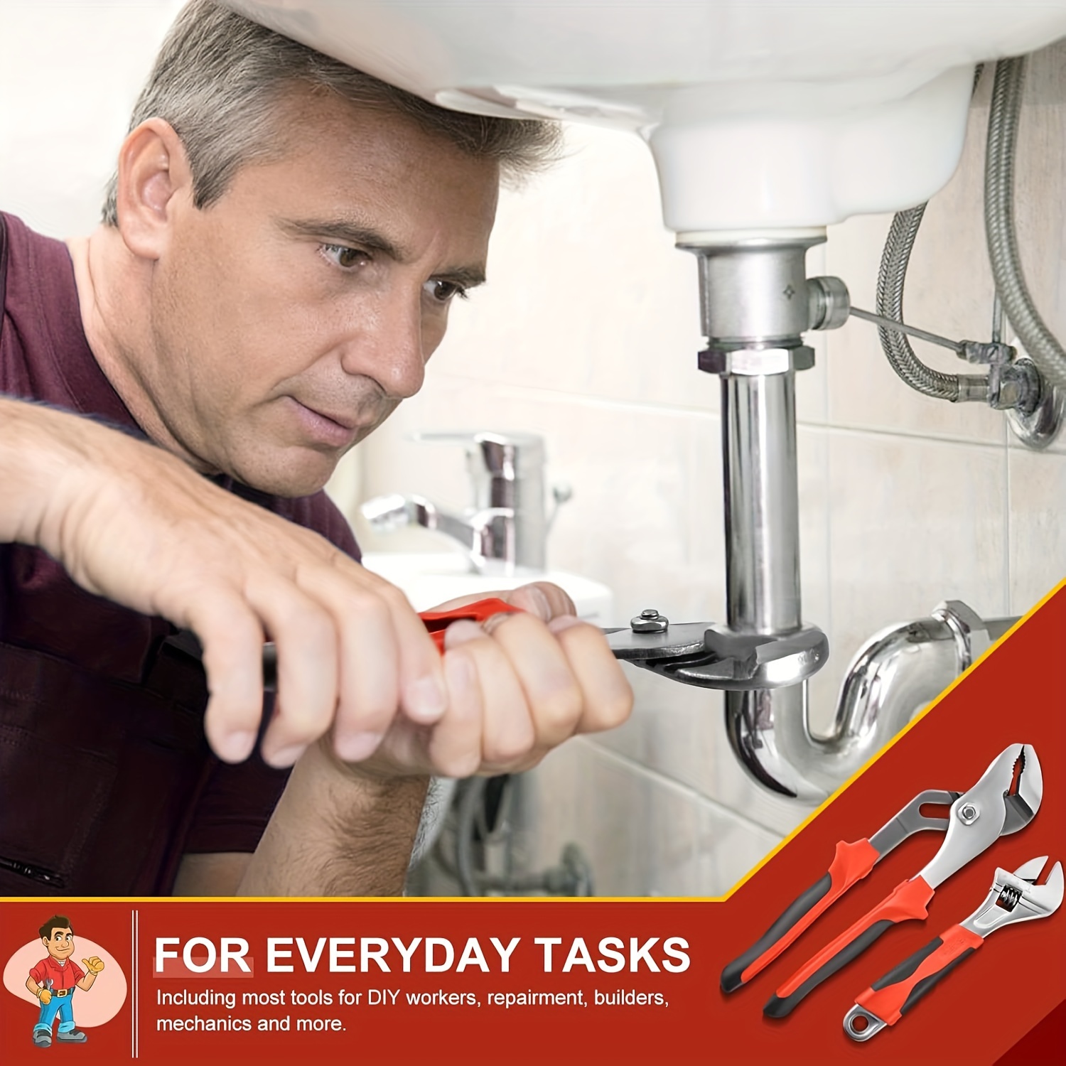 148pcs home tool kit complete hand repair set with portable case ratchet screwdriver pliers wrench tester perfect gift for diy enthusiasts men women red Product details 7