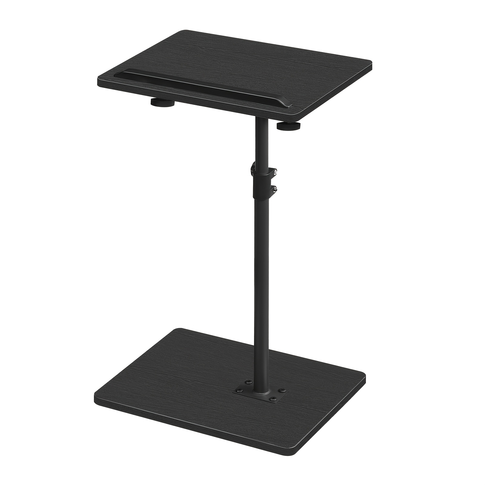 Sofa Armrest Tray Table, 360 Degree Rotating Height Adjustable, Adjustable Tv Tray Table, With Mobile Phone And Tablet Slot, Side Table, Black