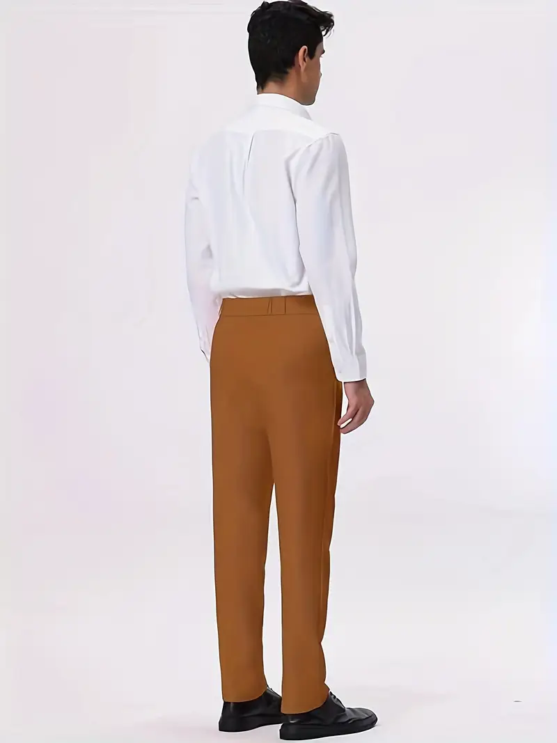 mens solid color trousers brown | temu Temu mens solid color trousers brown | temu Temu