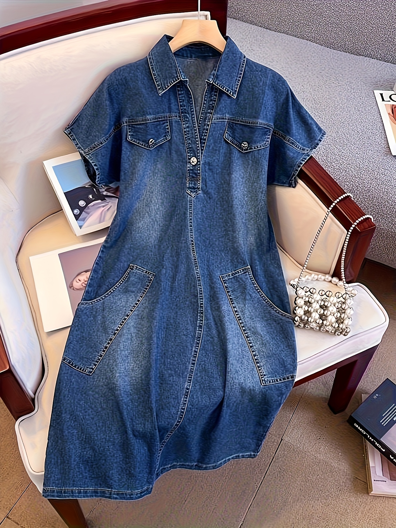 denim dresses for older ladies sold on Temu Canada