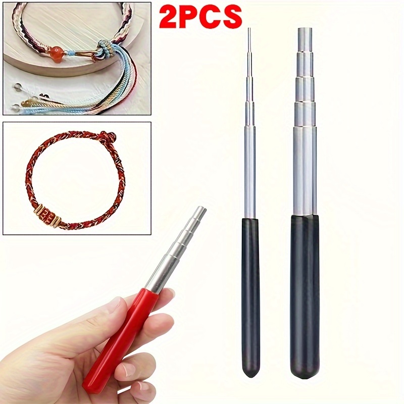 

2pcs Carbon Steel Wire Looping Winding Rods - Manual Coiling Jig Tool Set For Diy Jewelry Making, Jump Ring Crafting, Beadwork - 1.5mm-10mm Loop Sizes