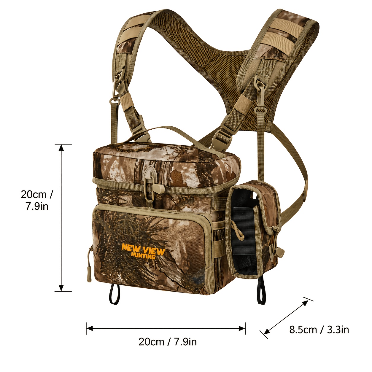 Camouflage Large Chest Bag, Can Hold Binoculars, Patented Camouflage Pattern