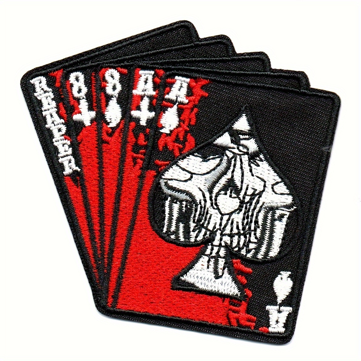 

Reaper Playing Cards - Hippie Punk Rock Iron-on/sew-on Patch, Diy Embroidered Applique For Clothing, Bags, And Accessories