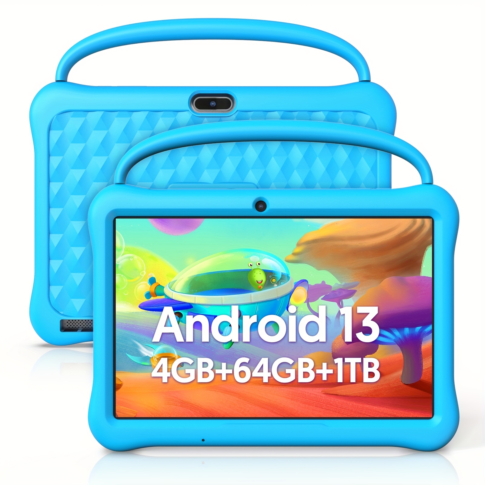 BAKEN Kids Tablet, Android 13 Tablet For Kids 10 Inch, Tablet Octa-Core CPU 64GB ROM 2GB RAM 1TB SD Card Expandable, Children'S Tablet With Case, Wifi Tablet Parental Control, Dual Camera, Shockproof Case For Kids Tablets, 1280*800 IPS HDTouch Screen