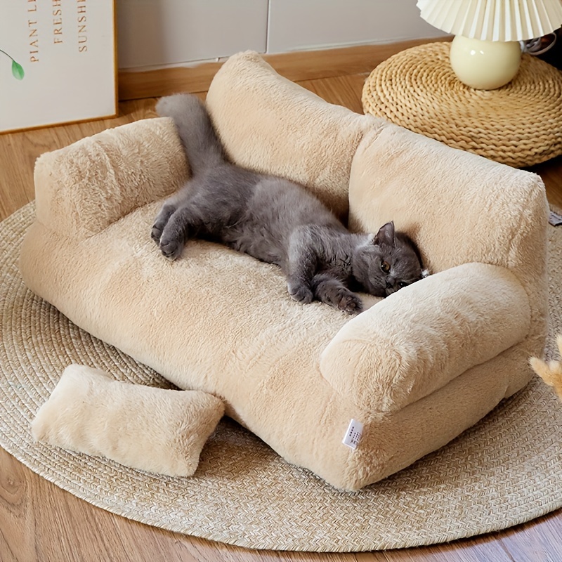 TEMU Pet Bed & Dogs - , Washable Sofa With Soft Fiber Fill,