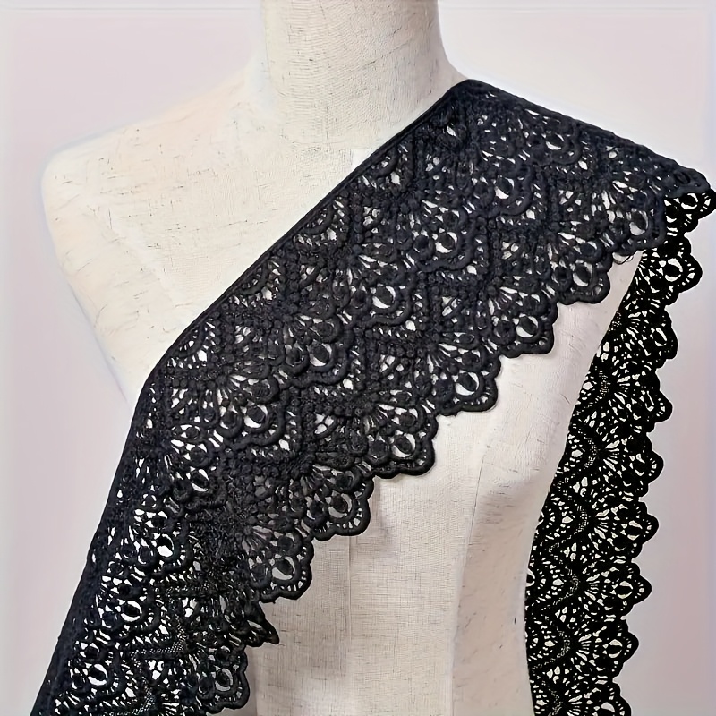 E-shop 3 Yards Elegante Bestickte Spitze, 6,7 Zoll Breit - Polyester Hohldesign, Geeignet für Kleidung und , Erhältlich in Verschiedenen Farben