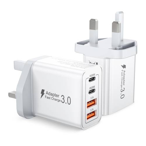 usb c charger block 35w 4 in 1 charging blocks dual pd 3 0 fast charger dual usb a wall plug multiport type phone for iphone 17 16 15 14 13 12 pro max ipad ipod samsung pro