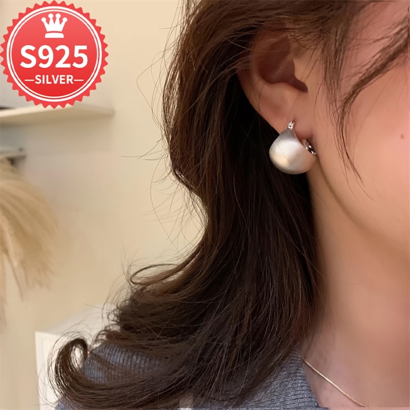 

925 Low Allergy Matte Round Ball Earrings Suitable For All Gift Anti-oxidation Box 3.9g, Best For Christmas