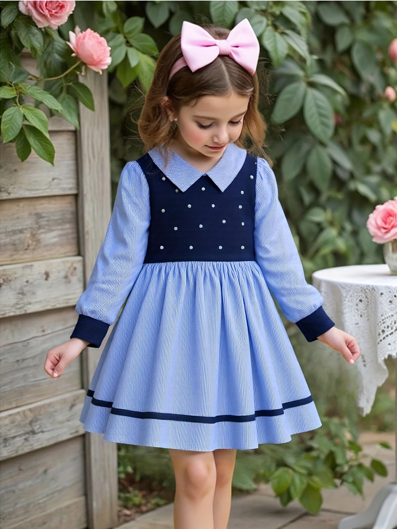 preppy dress Preppy Dress Heart Elbow Navy main image 1