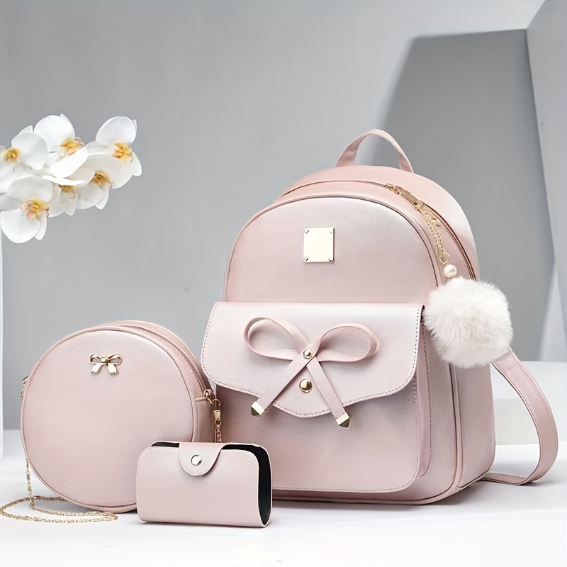 

Sac à Épaule pour la Saint-Valentin Sac à Dos pour Femmes Sac à Épaule Simple et Mignon avec Nœud Sac d'École Sac à Épaule avec Lettres Ensemble Multi