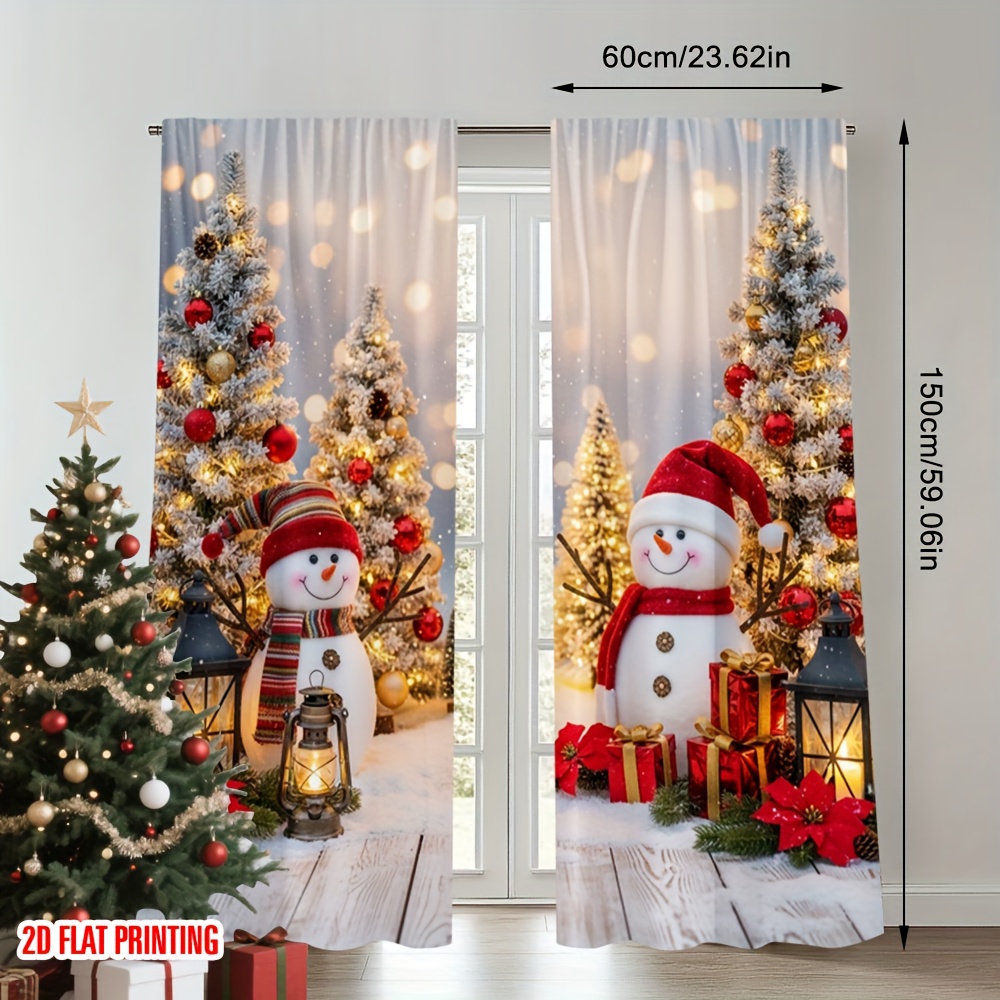 TEMU 2D Flat - 2D Flat - Set Tende Festive con un e un Albero di Natale, per le Feste Invernali. Queste Tende in Poliestere con Ideali per Grandi