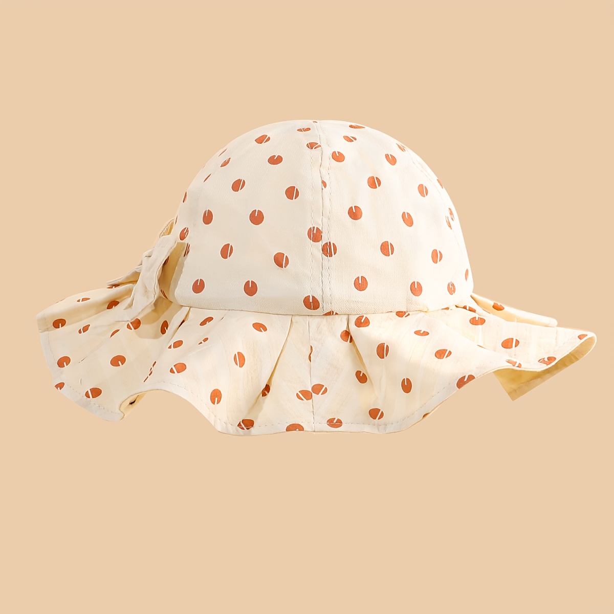 1pc baby polka dot bow fisherman hat outdoor sunshade hat - Temu display picture 3