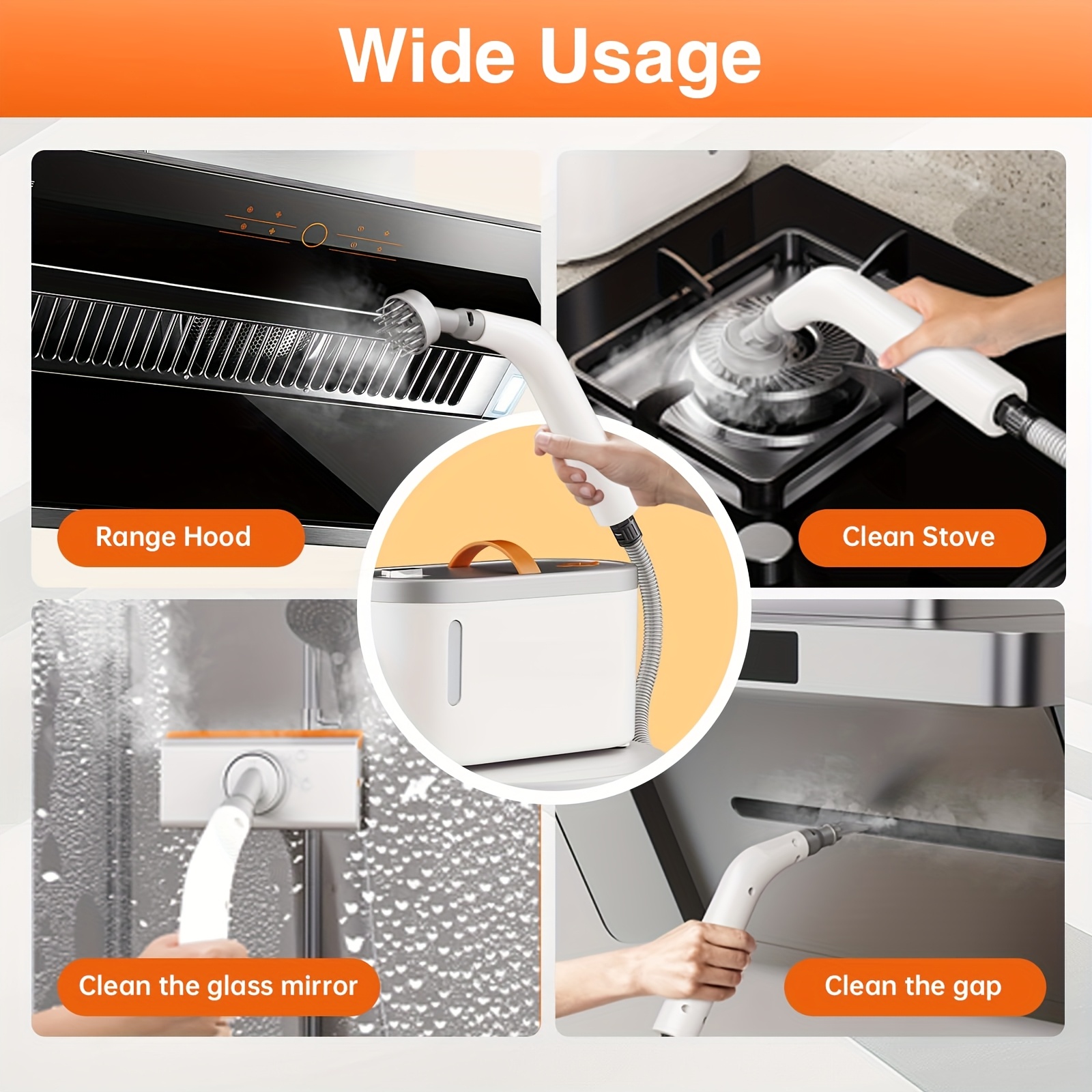 High power Fast Heating Handheld Steam Cleaner -6 Multifunctional Drama Heads, Large Capacity And Dual Safety Automatic New Electric Protection (kitchen, Sofa, Floor, Bathroom, Air Conditioning, Refrigerator, Cars) 7 High power Fast Heating Handheld Steam Cleaner -6 Multifunctional Drama Heads, Large Capacity And Dual Safety Automatic New Electric Protection (kitchen, Sofa, Floor, Bathroom, Air Conditioning, Refrigerator, Cars) - Image 7