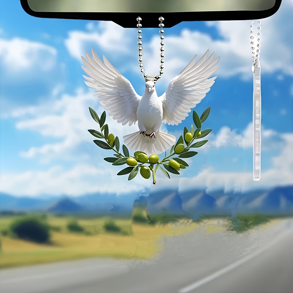 

Acrylic Peace With 2d Hanging Ornament, Decor For Car Mirror, Home, Kitchen, Bag & Keychain - Vehicle Interior Accessory