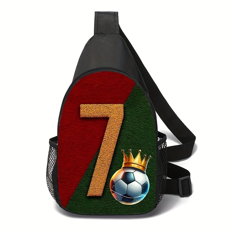 E-shop Herren Crossbody Bag mit Printmuster, Outdoor Sport Brusttasche, Einzelner Schulterbeutel für Handy- und Kopfhöreraufbewahrung