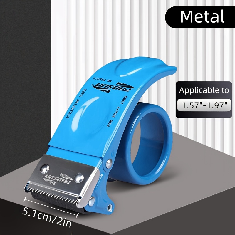 1pc sky blue handheld box sealer adjustable stainless steel cutter 4 5 1cm wide tape compatible durable metal construction suitable for   shipping indoor outdoor use Product details 1