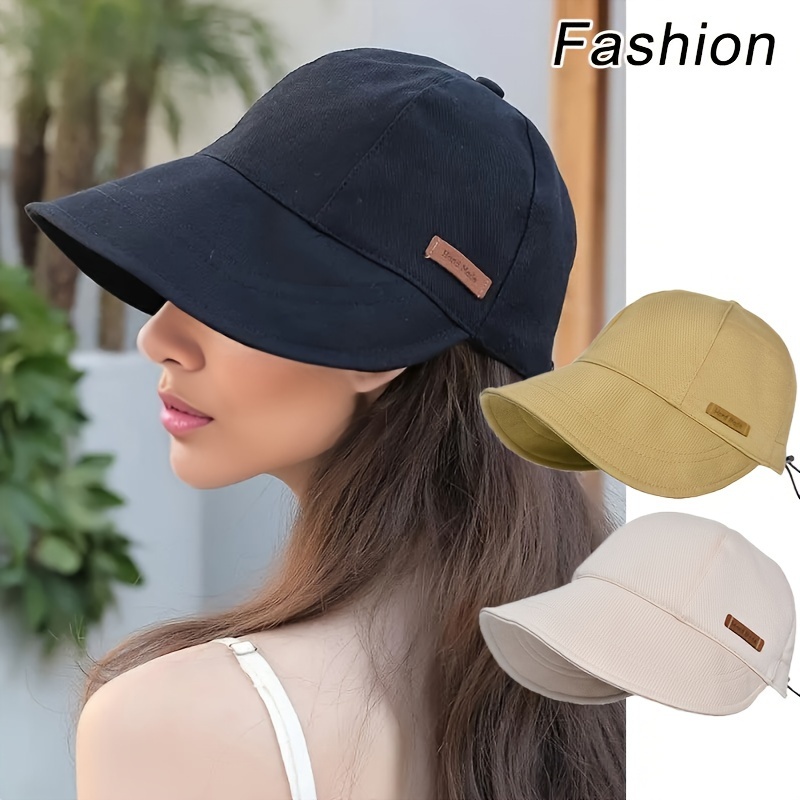 Adjustable Breathable Sun Hat, Fishing Hat, UV Protection Outdoor with Ponytail Hole, unisex Sports Hat for Fishing, Hiking, Beach,Temu