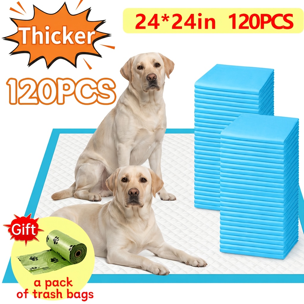 TEMU Xxl(24*36in) / Xl(24*24in) -100/120pcs, Extra Large Super Absorbent Puppy Potty Pads, Pet Pee Pads, Pads For Dog, Leakproof& Pet Training Pads