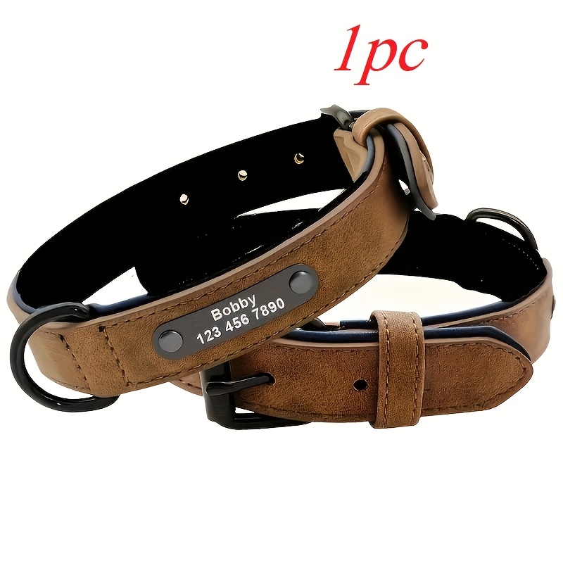 TEMU 1 stuks Gepersonaliseerde Nieuwe High-End Matte Anti-Verloren Medium tot Honden Huisdier Halsband, Gepersonaliseerde Gegraveerde Anti-Verloren