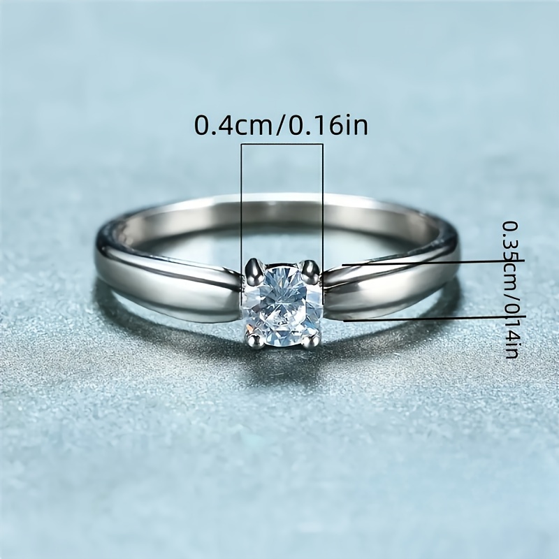Women's Round Cubic Zirconia Engagement Ring Wedding Band
