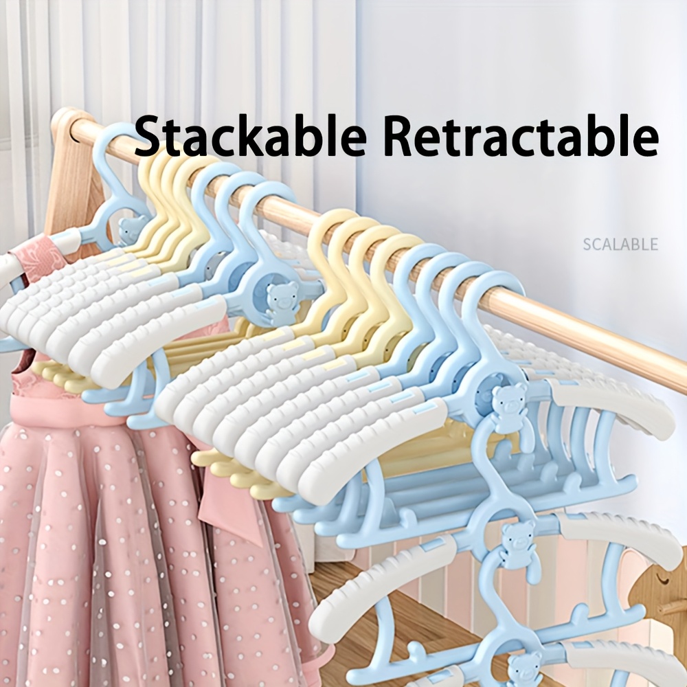 5 10pcs set of baby clothes hanger anti slip plastic children clothes hanger   clothes hanger children coat extendable 0