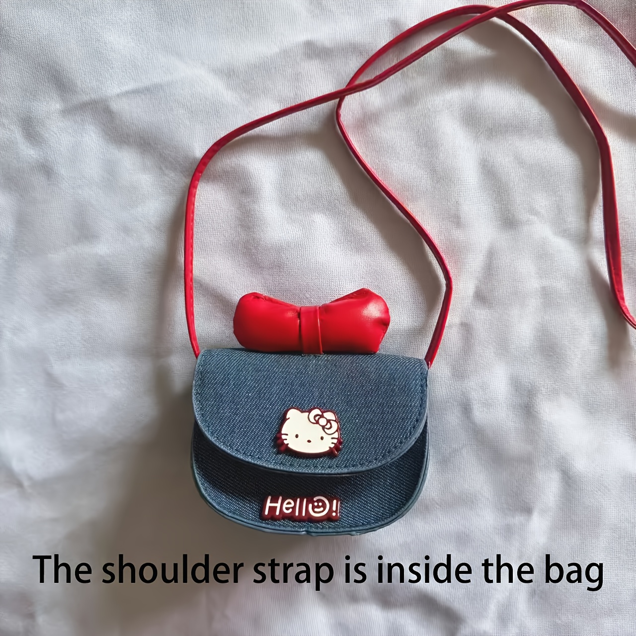Hello Kitty Women's Cute Anime Crossbody Bag With Detachable Strap & Hello Kitty Bow - Ic Closure Purse Suitable For Daily Use, /christmas Gift ()