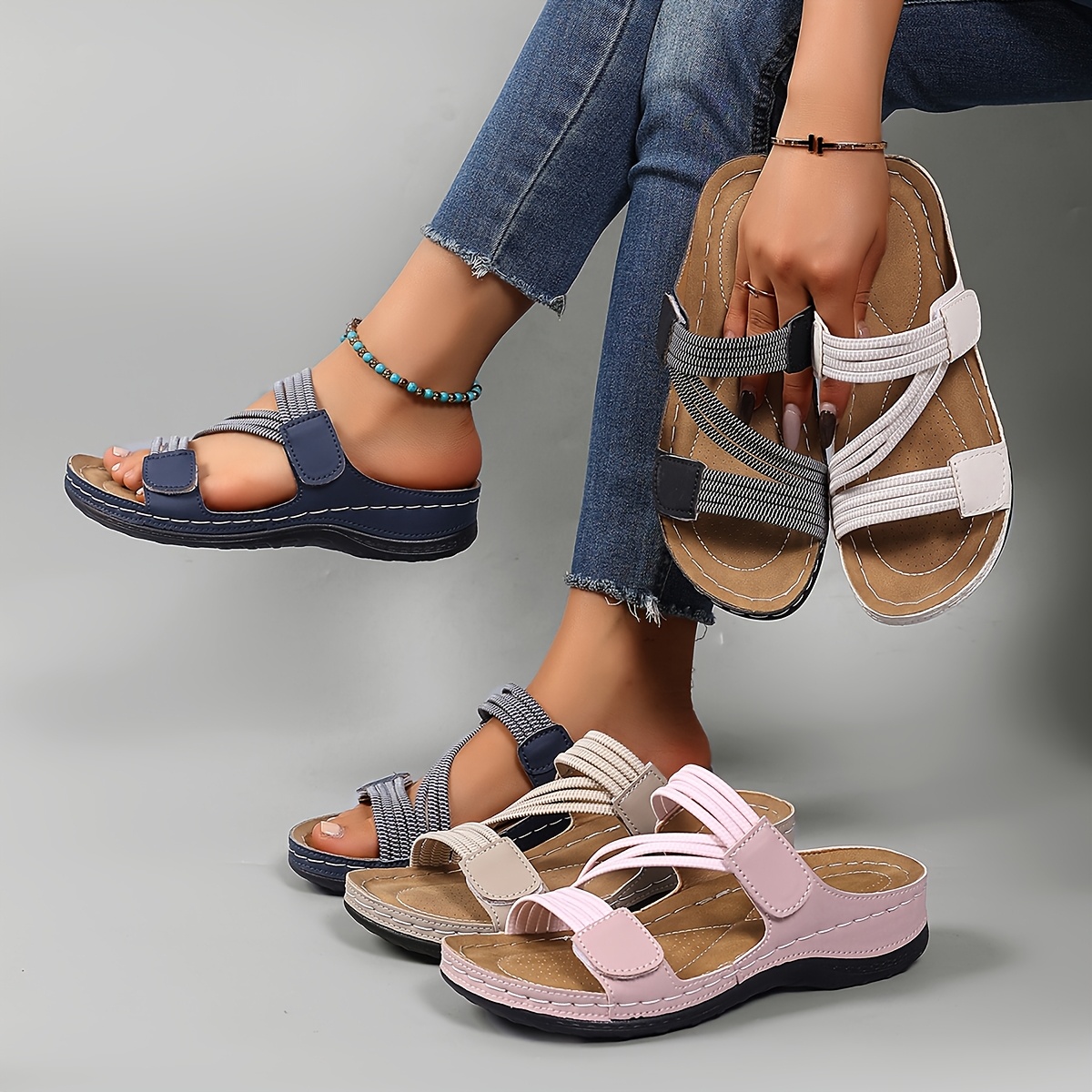 womens summer casual wedge sandals open toe breathable   suitable for beach hiking outdoor vintage style women shoes