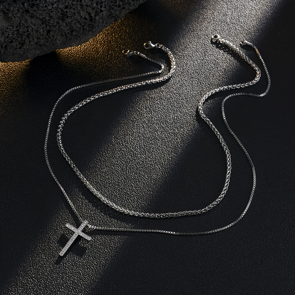Twisted Cable Chain Double-layer Necklace Set, Stylish
