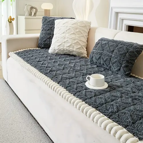 1pc bohemian quilted sofa cushion thick layered sofa cover soft and comfortable warm cushion pet friendly sofa protective cover home decoration suitable for cover of 2 person 3 person 4 person sofa and combination sofa
